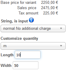 exa quantity variant 2d 10 50