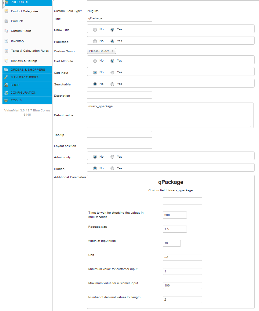 package size custom proto defaults