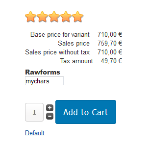 istraxx rawforms default product view