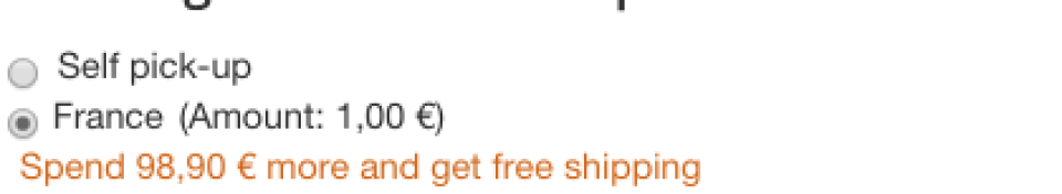 Spend X€ more and get free shipping dynamic text