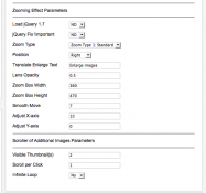 Zoom effect paramters